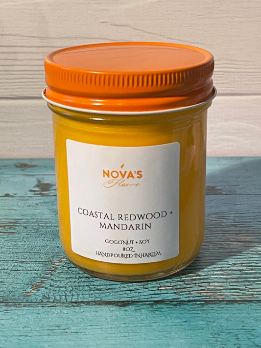 Natural Coastal Redwood + Mandarin Candle